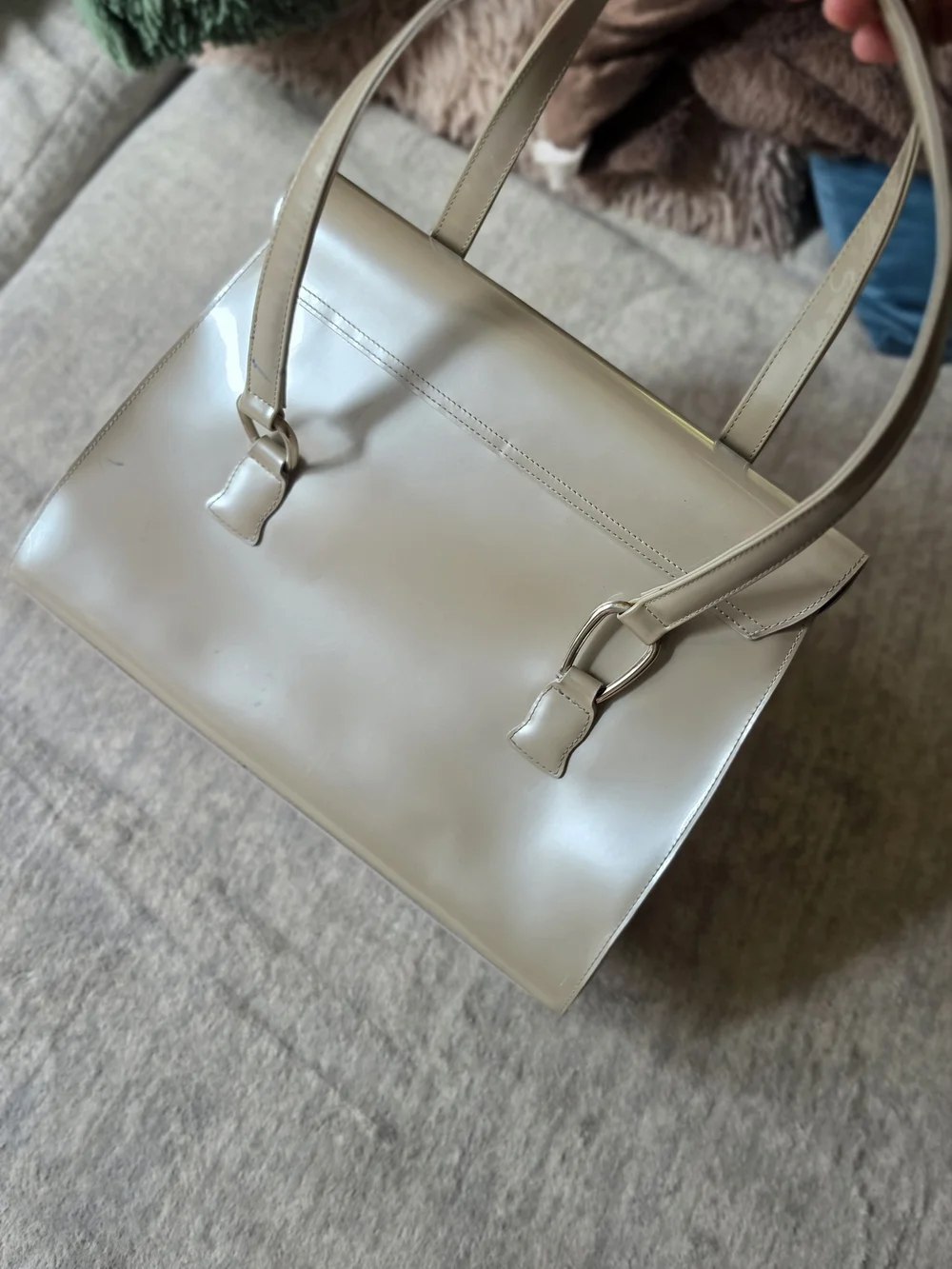 Beijo metallic silver tote handbag